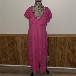 No Boundaries Plus Sz XXL Pink Midi Dress Lined gently Loved